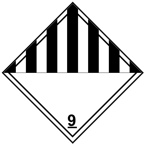 Class 9 Miscellaneous dangerous substances placard