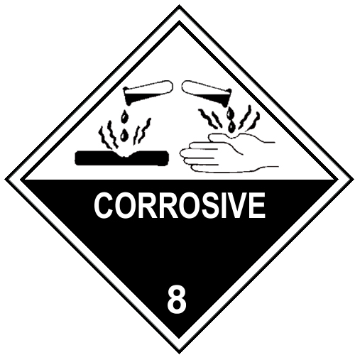 Class 8 Corrosive substances placard