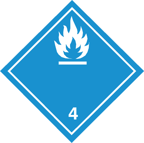 Class 4.3 dangerous when wet placard