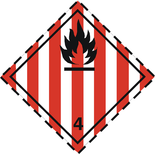 Class 4.1 flammable solids placard