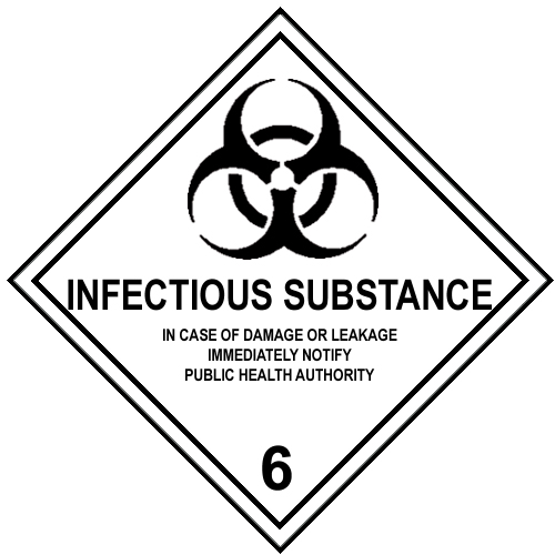Class 6.2 Infectious substance placard